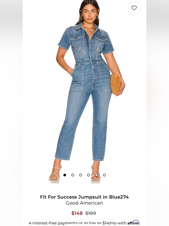 Good American Pants - Good American Light Blue Denim Short Sleeve Jumpsuit (NWT originally $199)
